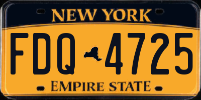 NY license plate FDQ4725