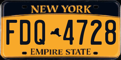 NY license plate FDQ4728