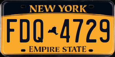 NY license plate FDQ4729