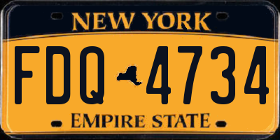 NY license plate FDQ4734