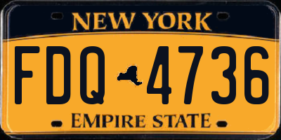 NY license plate FDQ4736