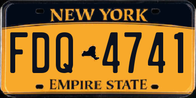 NY license plate FDQ4741
