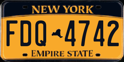 NY license plate FDQ4742
