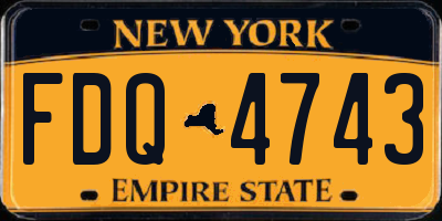 NY license plate FDQ4743