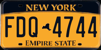 NY license plate FDQ4744