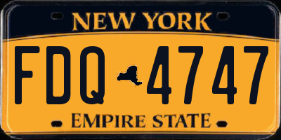 NY license plate FDQ4747