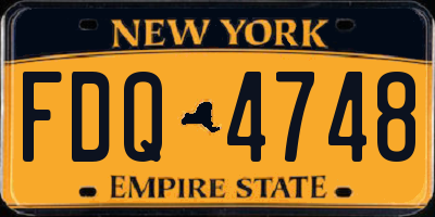 NY license plate FDQ4748