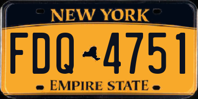 NY license plate FDQ4751
