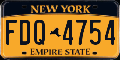 NY license plate FDQ4754