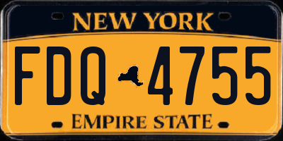 NY license plate FDQ4755