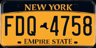 NY license plate FDQ4758