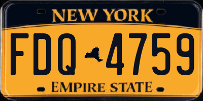 NY license plate FDQ4759
