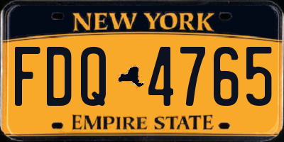 NY license plate FDQ4765