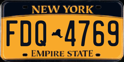NY license plate FDQ4769