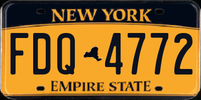 NY license plate FDQ4772