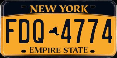 NY license plate FDQ4774