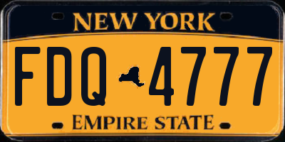 NY license plate FDQ4777