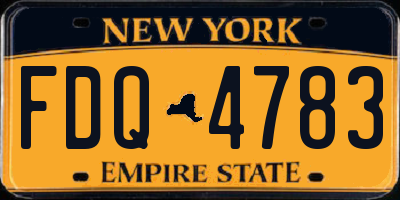 NY license plate FDQ4783