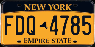 NY license plate FDQ4785