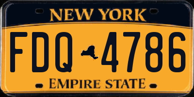 NY license plate FDQ4786