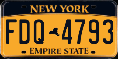 NY license plate FDQ4793