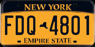 NY license plate FDQ4801