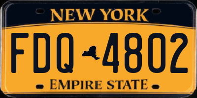 NY license plate FDQ4802