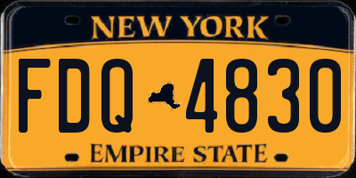 NY license plate FDQ4830