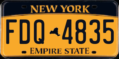 NY license plate FDQ4835