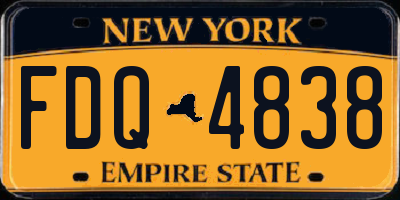 NY license plate FDQ4838