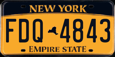 NY license plate FDQ4843