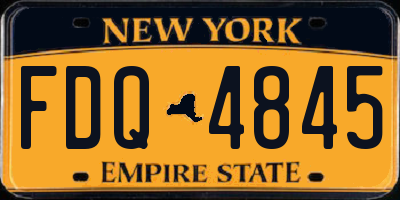 NY license plate FDQ4845