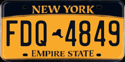 NY license plate FDQ4849