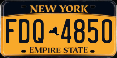 NY license plate FDQ4850