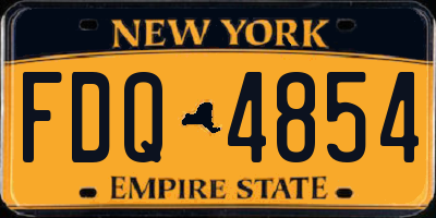 NY license plate FDQ4854