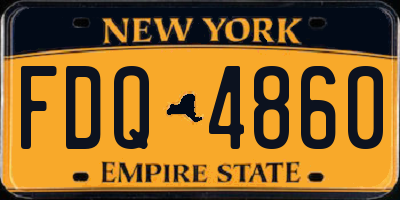 NY license plate FDQ4860