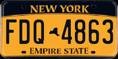 NY license plate FDQ4863
