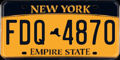 NY license plate FDQ4870