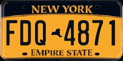 NY license plate FDQ4871