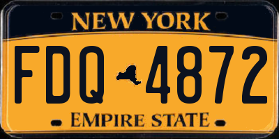 NY license plate FDQ4872