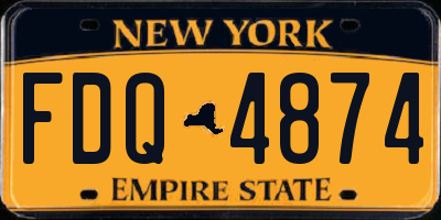 NY license plate FDQ4874