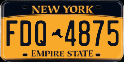 NY license plate FDQ4875