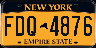 NY license plate FDQ4876