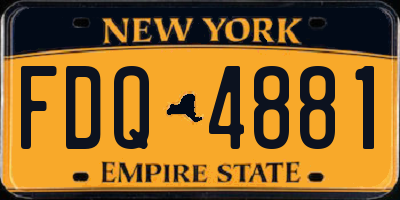 NY license plate FDQ4881