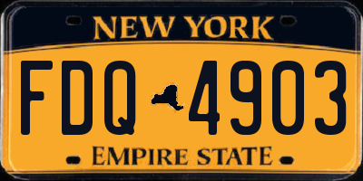 NY license plate FDQ4903