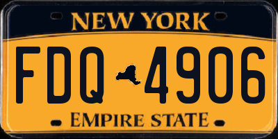 NY license plate FDQ4906