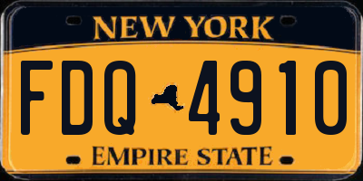 NY license plate FDQ4910