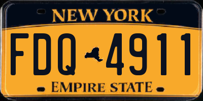 NY license plate FDQ4911
