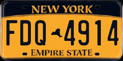 NY license plate FDQ4914