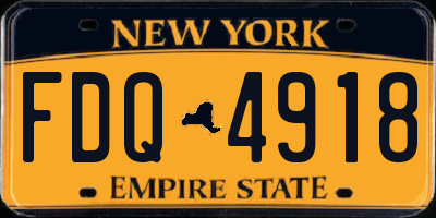 NY license plate FDQ4918